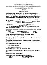Câu hỏi môn Lịch sử lớp 5 (Mức 3) - Trường Tiểu học Nguyễn Đình Chiểu